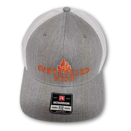 Controlled Burn Snapback Hat in Heather/White