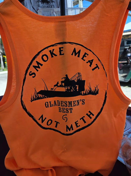 Smoke Meat Not Meth Tank Top Orange