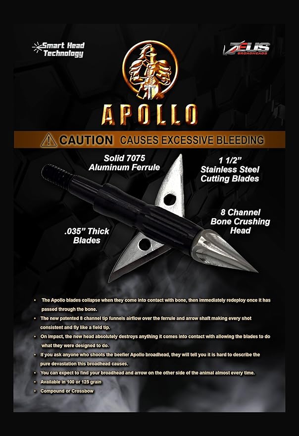 APOLLO 100 GRAIN BROADHEADS (3 PACK)(FORMERLY HERA)