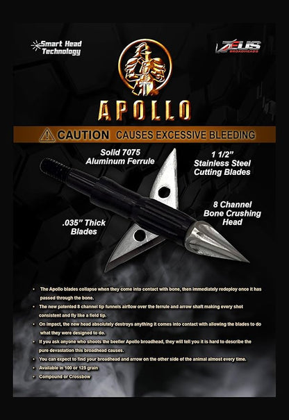 APOLLO 100 GRAIN BROADHEADS (3 PACK)(FORMERLY HERA)